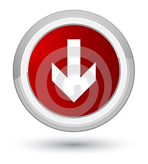 Download arrow icon prime red round button