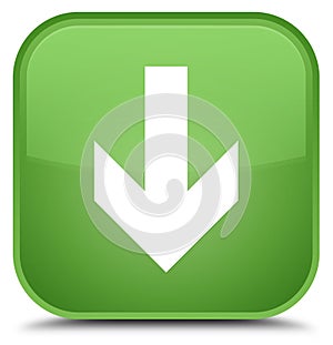 Download arrow icon special soft green square button