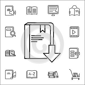 download a book icon. Books and magazines icons universal set for web and mobile