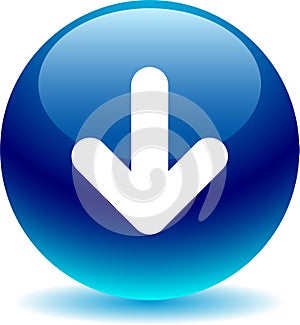 Download button web icon blue