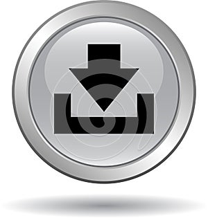 Download button web icon grey