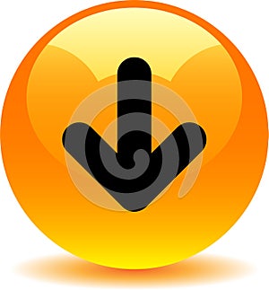Download button web icon orange