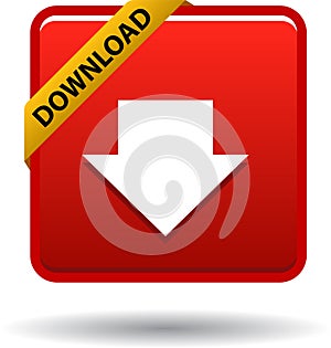 Download button web icon red