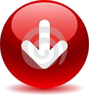 Download button web icon red