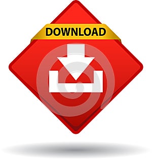 Download button web icon red