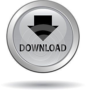 Download button web icon silver