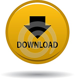 Download button web icon yellow