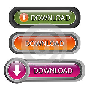 Download buttons - vector