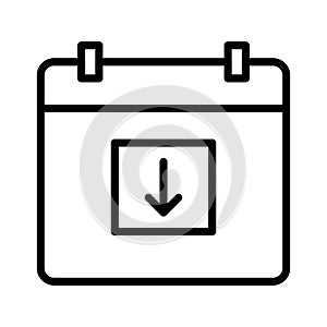 Download calendar thin line vector icon