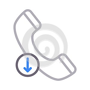 Download call thin color line vector icon