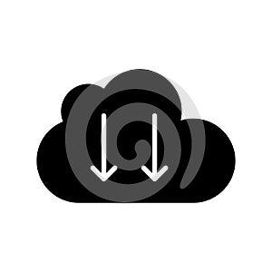 Download cloud glyph flat vector icon
