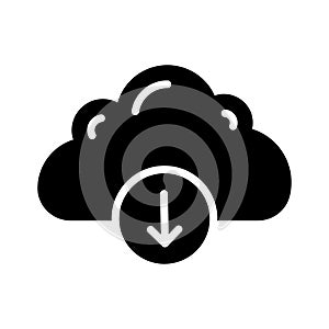 Download cloud glyph flat vector icon