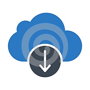 Download cloud glyphs color vector icon