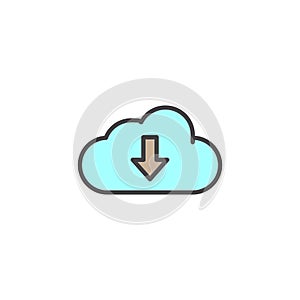 Download from Cloud icon in colored version