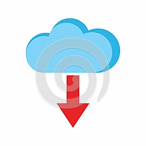 Download from Cloud Icon vector image.