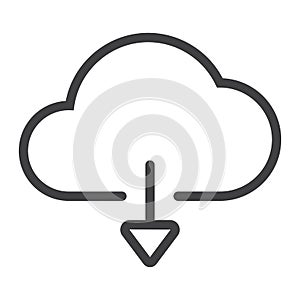 Download from cloud line icon, web and mobile,