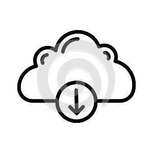 Download cloud thin line vector icon