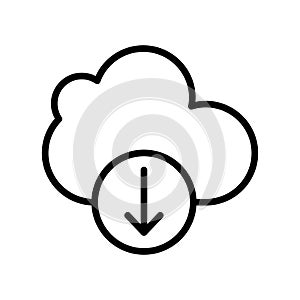 Download cloud thin line vector icon