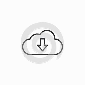 Download from Cloud vector icon set