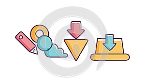 Download from Devices Icon Vector for Multi-Platform Content, vector design Generative AI