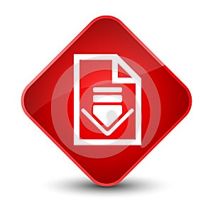 Download document icon elegant red diamond button