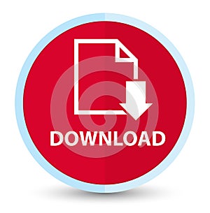 Download (document icon) flat prime red round button
