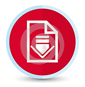Download document icon flat prime red round button