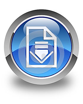 Download document icon glossy blue round button
