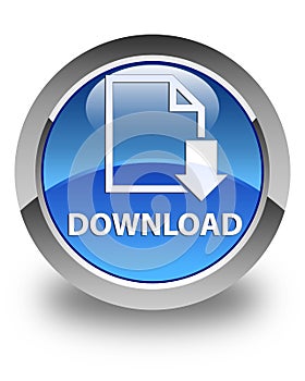 Download (document icon) glossy blue round button