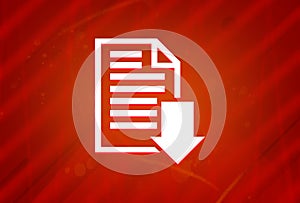 Download document icon isolated on abstract red gradient magnificence background