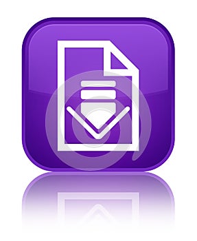 Download document icon special purple square button