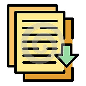 Download documents icon vector flat