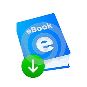 Download the e-book file. Cover and call to action. Digitized version of the book. Vector illustration.