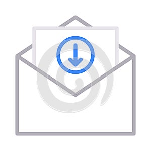 Download email thin line color vector icon