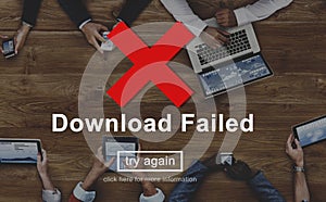 Download Failed Data Error Incomplete Load Concept