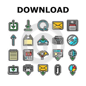 download file computer data icons set vector