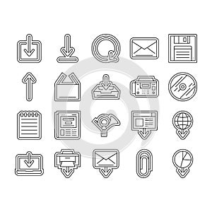 download file computer data icons set vector