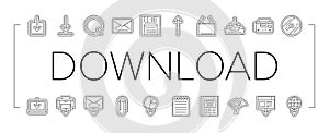 download file computer data icons set vector