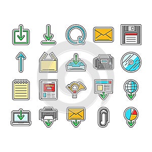 download file computer data icons set vector