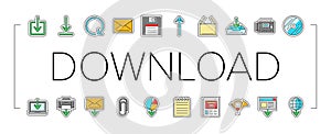 download file computer data icons set vector