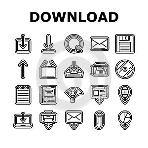 download file computer data icons set vector