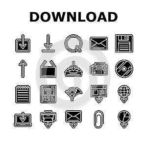 download file computer data icons set vector