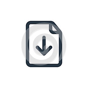 download file icon vector from file and folder concept. Thin line illustration of download file editable stroke. download file