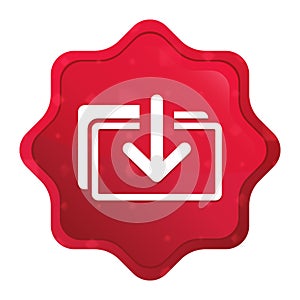 Download files icon misty rose red starburst sticker button