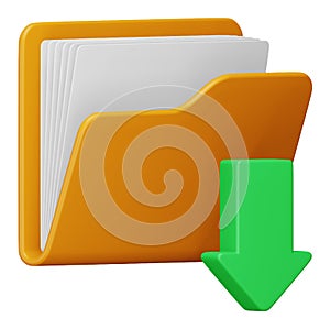 Download folder 3d rendering isometric icon.