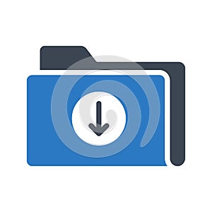 Download folder glyph color vector icon
