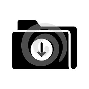 Download folder glyph flat vector icon