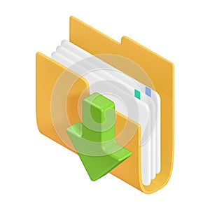 Download Folder Icon with Clipping Path, 3d rendering