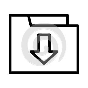 Download folder icon. flat illustration of download folder vector icon for web