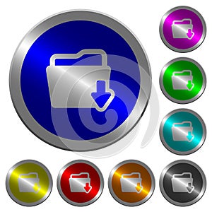 Download folder luminous coin-like round color buttons